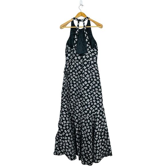 ML Monique Lhuillier Sleeveless Floral High Neck Gown Black Women's Size 10 - Picture 6 of 16
